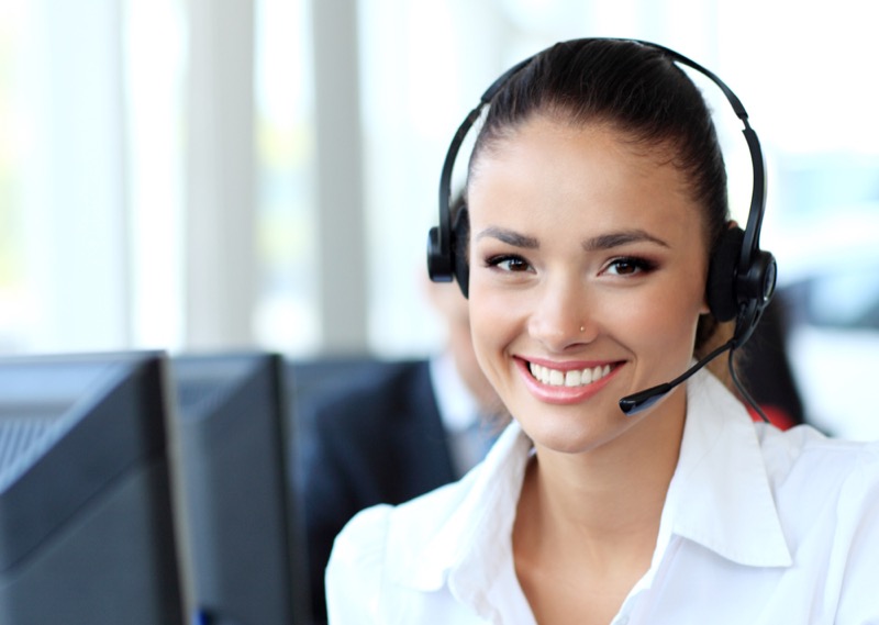 Young professional with phone headset